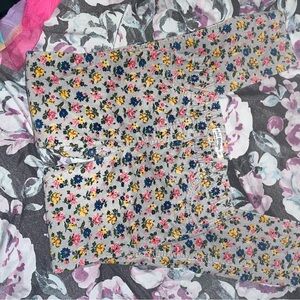 Mini Boden Gray Floral corduroy pants